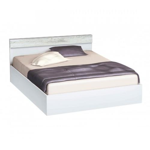 Κρεβάτι διπλό 160/200 Λευκό με crystal με ΔΩΡΟ στρώμα, Lotus, 205x164x68 εκ., Genomax - Βέγγε με κρεμ γυαλιστερό
